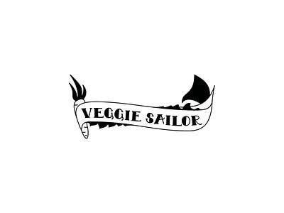 Veggie Sailor logo branding line logo mark sail tattoo vector veggie