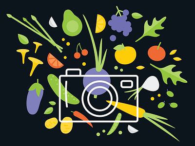 Veggies illustration camera flat food fruit icon illustration vector vegan vegetable veggie