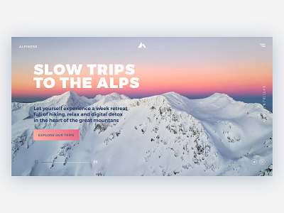 Slow Trips - Landing Page alps figma gradient landing minimal mountains retreat slow travel slow trip travel travel app trip ui uidesign ux webdesign website