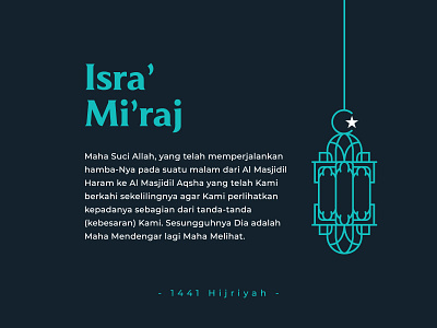 isra' mi'raj cover illustration lantern lentera lineart monoline ramadhan ui