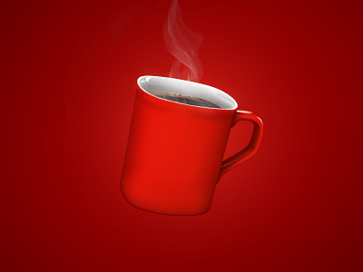 130910 Cups2 3d clean coffee cup icon lowpoly modeling nescafe product red simple steam