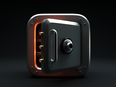 Safe Box Icon - 3D