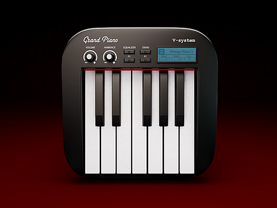 Grand Piano - Icon - 3D 3d c4d cinema 4d icon ios keys kiev music piano russia ui ukraine