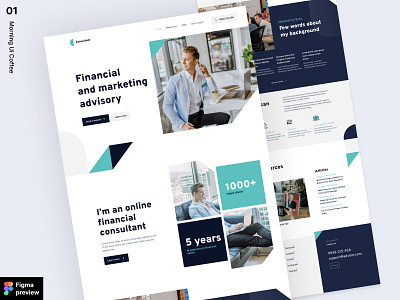 🌅 Morning UI Coffee - #001 2020 2020 trend clean consultant consulting finance finance app financial advisor hero image homepage landing page marketing agency marketing site minimal oliverdul simple triangles