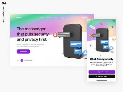 🌅 Morning UI Coffee - #004 2020 3d hero chat app chat application gradient gradient landing page hero hero image homepage landing page message app messages messenger messenger app oliverdul