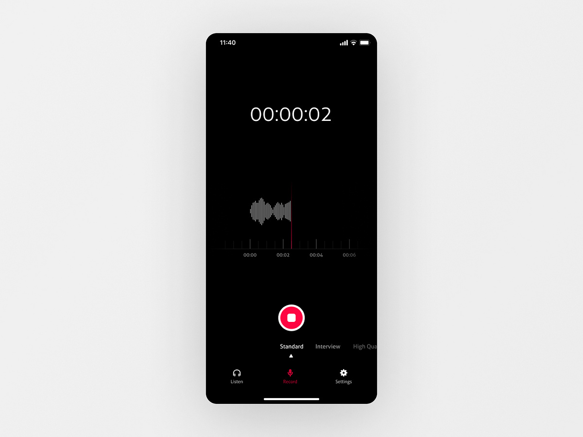 Voice recording app by Oliver Dulík on Dribbble