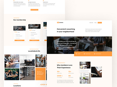 Site for Co-Working space 2020 architecture clean concept coworking coworking space creative creative agency figma design homepage interior landing page oliverdul onepage minimal onepage site orange minimal simple