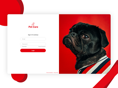 Pet care | website | Login | UI | Dog