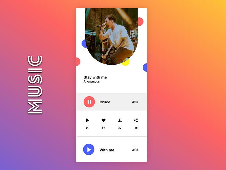 Music Player UI by Gajendra Singh Rathore on Dribbble