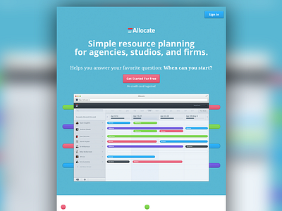 Allocate Temp Marketing allocate calendar design interface management resource timeline ui