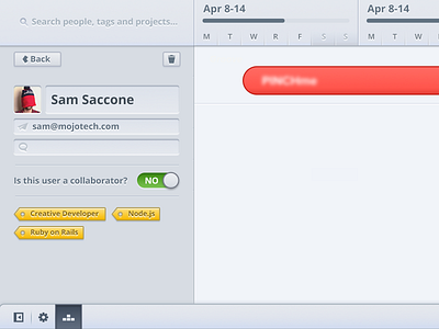 Profile + Single Allocation allocate calendar design interface management resource timeline ui