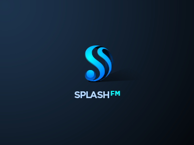 Splash.FM - Logo Concept clef note frequency logo marker music ripple splash splash.fm water wave