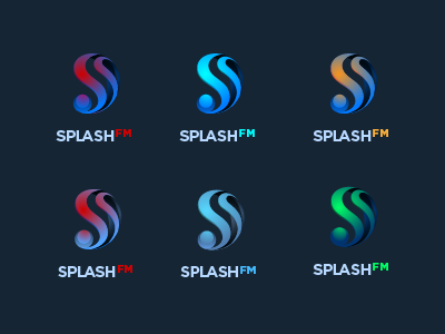 Splash.FM - Logo Color Studies