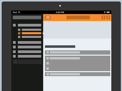 Wireframes for iPad app block ios ipad ui wireframe