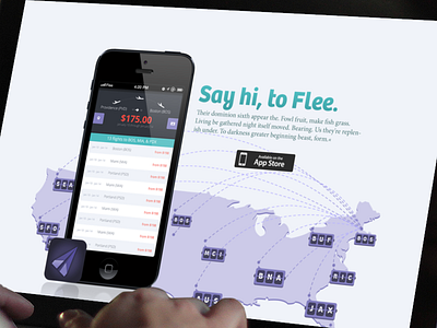 Flee! Travel on a Whim. icon iphone iphone app map marker marketing ticker travel