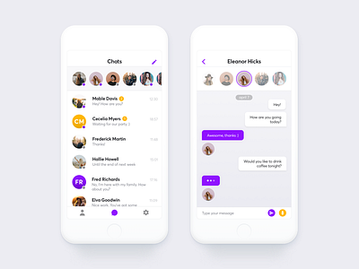 Chat App concept app chat conversation design ios message mobile ui ux