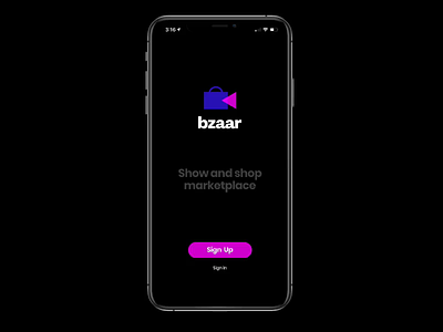 Bzaar - Live show and sell marketplace app ios livestream logo shopping app ui ux