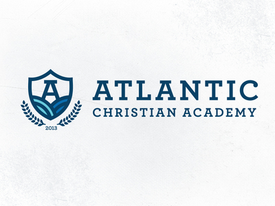 Atlantic Christian Academy - logo option crest logo school waves
