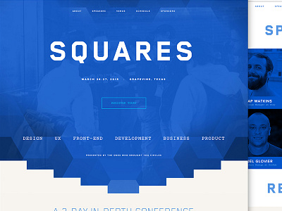 Squares Conference blue conference website