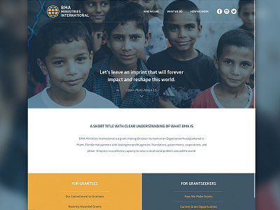 BMA Website globe grants humanitarian nonprofit website