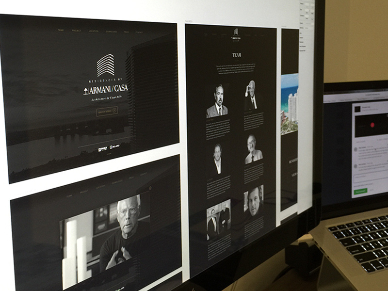 Armani Casa website real estate gold black invision sketchapp