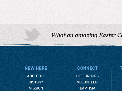 Texture Footer church website