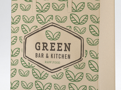 Logo Presentation Mock Up bar food green kitchen organic raw vegan