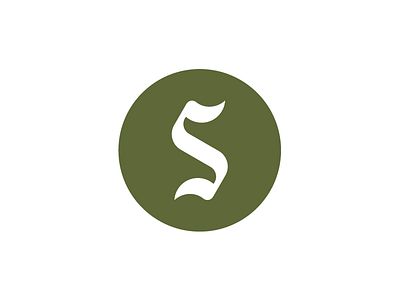 S blackletter circle green identity mark s swordfern