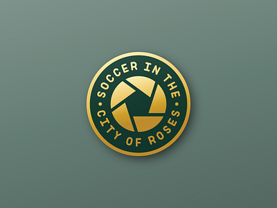 SOCCER IN THE CITY OF ROSES ball enamel pin football green and gold northwest pin pnw portland rose soccer sports timbers