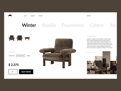 product card of lounge chair card chair concept design furniture product ui