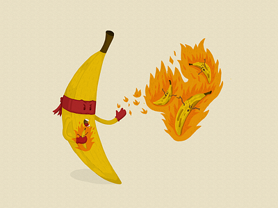 Super Flambéed Banana banana fire flambeed fruit hero super