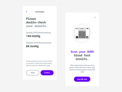 Aura: UI/UX app blood blood pressure branding diagnose graphic design health healthcare ideamotive medical minimal simple statistics test ui