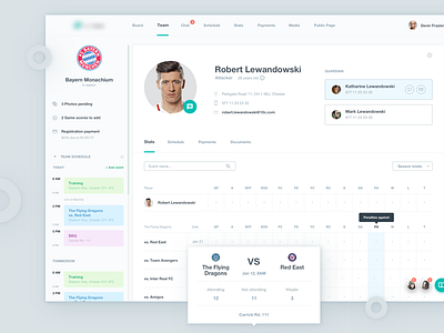 Player Statistics 10clouds app dashboard football player statistics table ui ux web