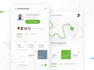 Endomondo Redesign Concept 10clouds app dashboard endomondo fitness mobile redesign running sport ui