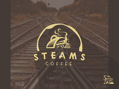 steam logo coffee creative cup elesense illustration logo design meaninful rails road steam train tunnel