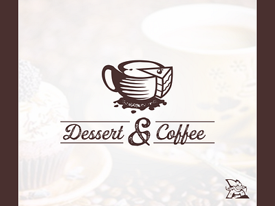 dessert & coffee logo cake cappuccino coffee creative cup dessert elesense illustration logo design meaninful shop