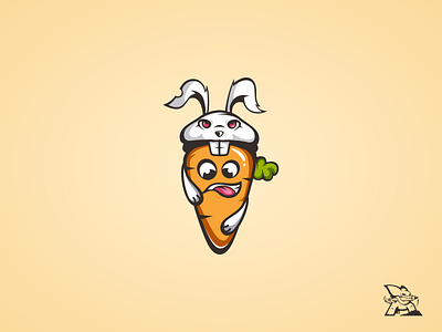 logo Bunny beret brand bunny carrot creative draw eat elesense illustration logo meaningful rabbit vegetables