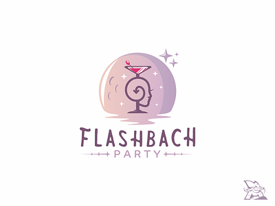 logo flashback party art bar design draw drink elesense graphic illustration logoinspirations logotype party vector