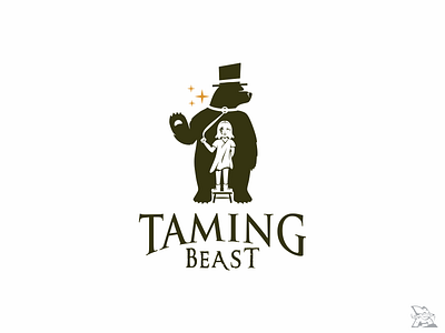 logo taming beast animal art bear beast character child draw elesense illustration logoinspirations taming vector