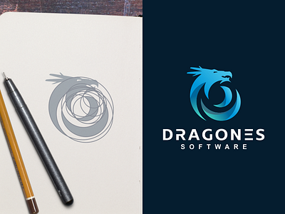 Dragon software logo concept 1 art business creative design dragon draw illustration logo logoinspirations new popular