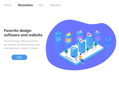 最喜爱的设计软件和设计网站 2.5d 2019 gui ui web website 插画 素材 网页设计 视觉设计