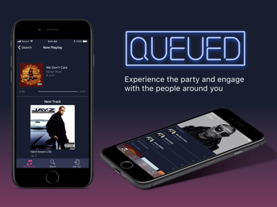 Queued Party Playlist Application ios app music app ui