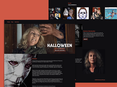 Halloween Movie Site design challenge landing page marketing site movie trailer ui ux visual design web design