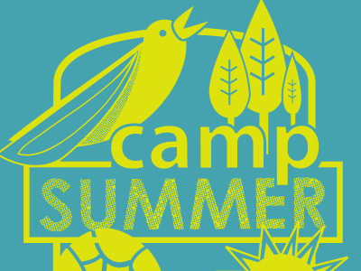 Camp Summer Shirt camp illustration kids shirt simple summer vector yellow