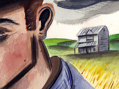 Leaving Town country house illustration portrait watercolor