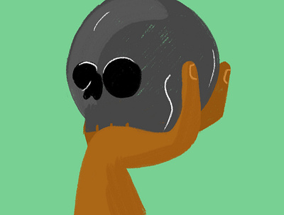Poor Yorick brushes hand illustration photoshop skull