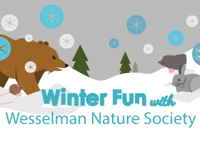 Winter Fun with WNS animals illustration vector web winter