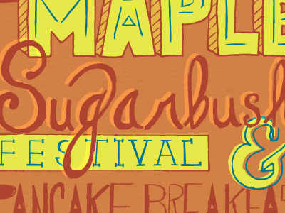 Lettering-Maple Sugarbush handdrawn lettering vector