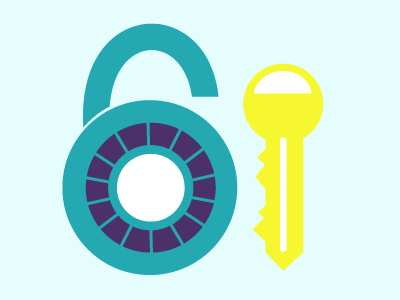 Combination Lock & Key icon vector