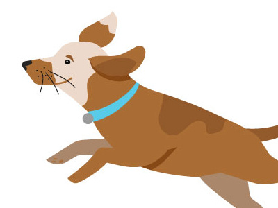 Little dog in progress illustration vector